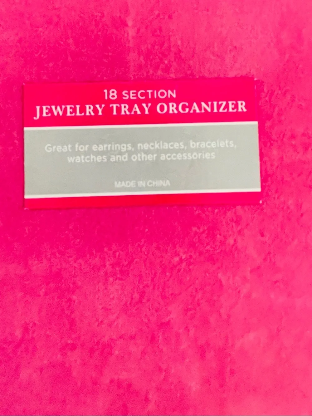 18 Section Jewelry Tray Organizer Velvet Pink Blue Lace Storage Box Case 16x9